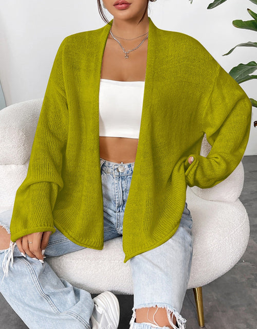 Load image into Gallery viewer, Open Front Dropped Shoulder Cardigan
