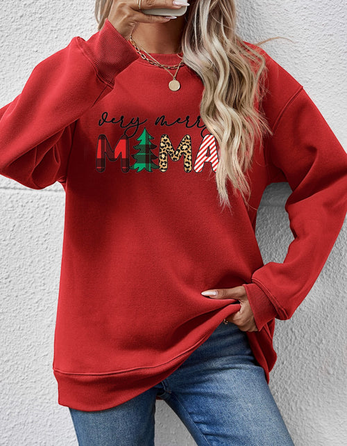 Load image into Gallery viewer, Letter Graphic Round Neck Long Sleeve Sweatshirt

