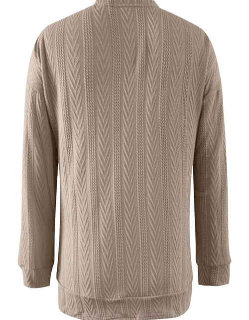 Load image into Gallery viewer, Full Size Textured Open Front Long Sleeve Cardigan

