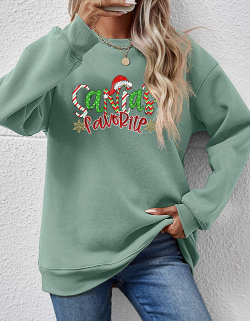 Load image into Gallery viewer, Letter Graphic Round Neck Long Sleeve Sweatshirt
