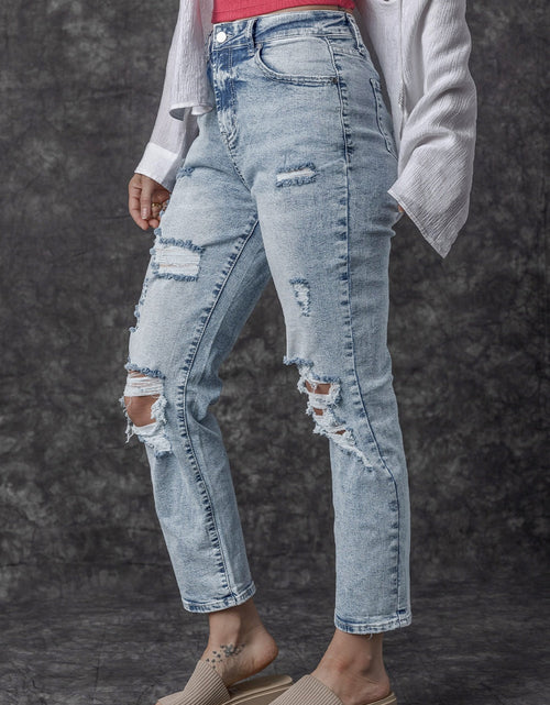 Load image into Gallery viewer, Distressed High Waist Jeans
