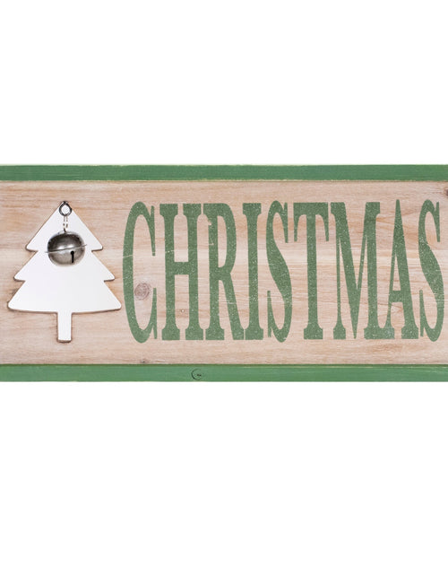 Load image into Gallery viewer, Wood Framed Christmas Bell Sign 18"L
