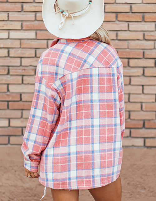 Load image into Gallery viewer, Plaid Button Up Long Sleeve Shacket
