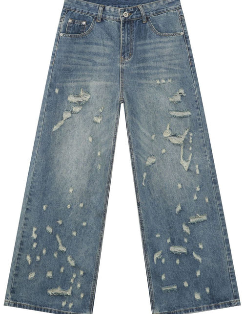 Load image into Gallery viewer, Men's Distressed Wide Leg Jeans
