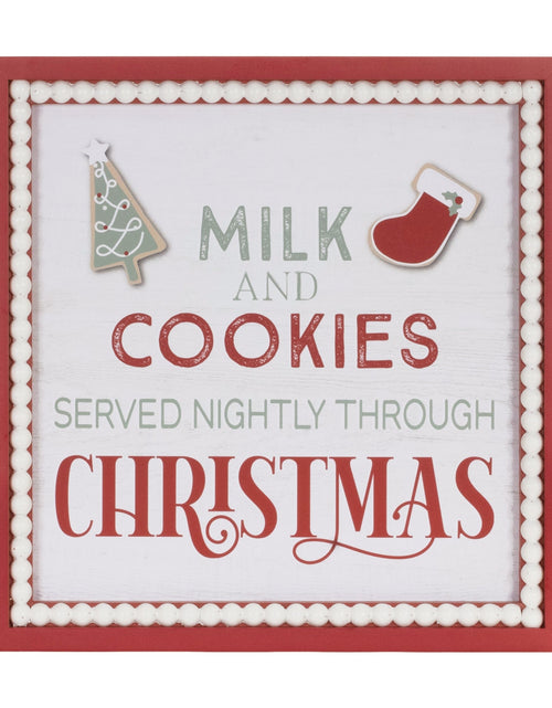 Load image into Gallery viewer, Framed Milk and Cookies Wall Sign 15"SQ
