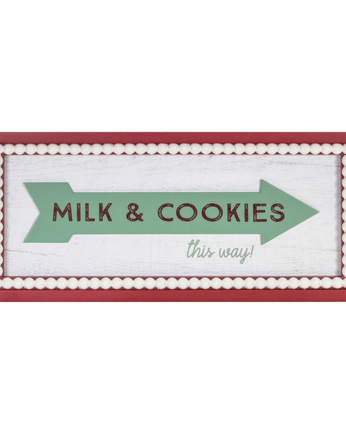 Load image into Gallery viewer, Framed Milk and Cookies Wall Sign 19.5"L
