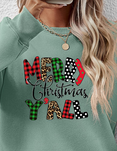 Load image into Gallery viewer, Letter Graphic Round Neck Long Sleeve Sweatshirt
