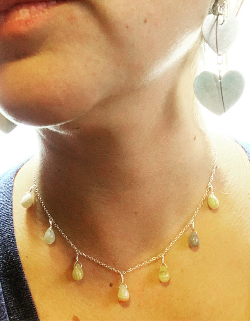 Load image into Gallery viewer, Botswana Agate Necklace by Jennifer Cervelli Jewelry
