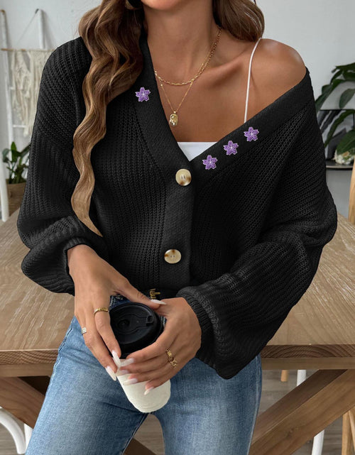 Load image into Gallery viewer, V-Neck Button Up Long Sleeve Cardigan
