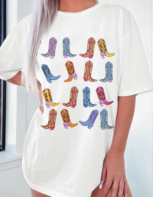 Load image into Gallery viewer, Boots Round Neck Half Sleeve Oversize T-Shirt
