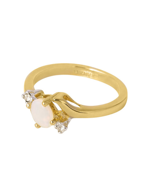 Load image into Gallery viewer, Vintage Ring Sapphire &amp; Clear Austrian Crystals 18k White Gold Electroplated September Birthstone by PVD Vintage Jewelry
