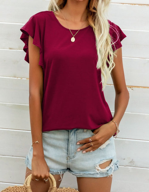 Load image into Gallery viewer, Round Neck Butterfly Sleeve Top
