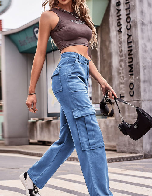 Load image into Gallery viewer, Buttoned High Waist Loose Fit Jeans
