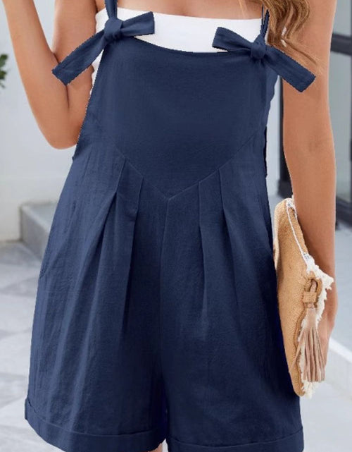 Load image into Gallery viewer, Knotted Strap Romper with Pockets
