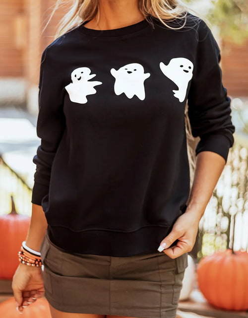 Load image into Gallery viewer, Ghost Round Neck Long Sleeve Sweatshirt

