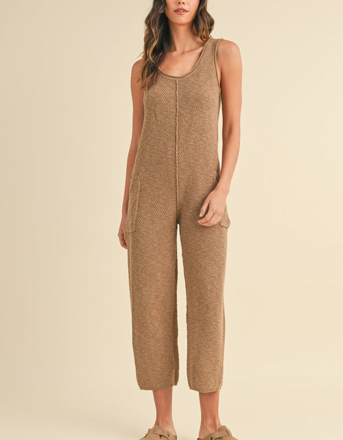 Load image into Gallery viewer, MABLE Sleeveless Knit Crop Jumpsuit with Pockets
