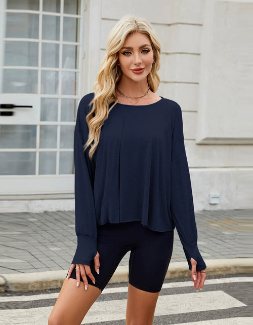 Load image into Gallery viewer, Backless Round Neck Long Sleeve T-Shirt
