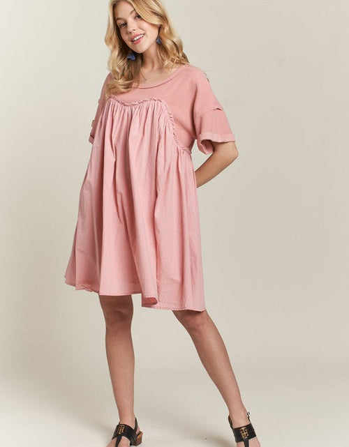 Load image into Gallery viewer, ADORA Round Neck Half Sleeve Babydoll Dress
