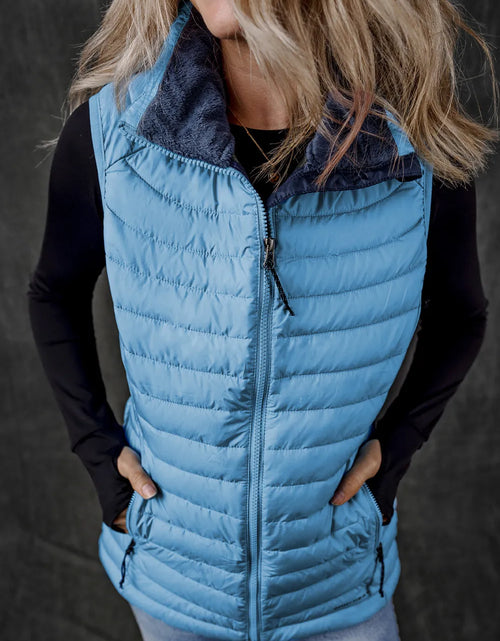 Load image into Gallery viewer, Pocketed Zip Up Vest Coat
