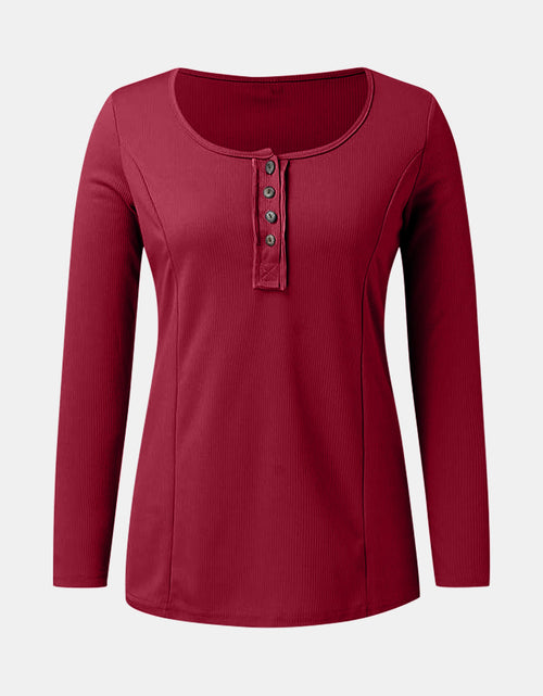Load image into Gallery viewer, Full Size Scoop Neck Long Sleeve T-Shirt
