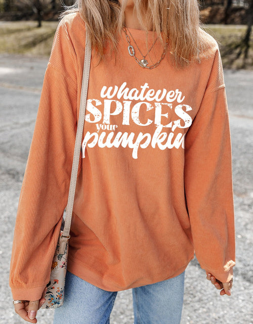 Load image into Gallery viewer, Letter Graphic Round Neck Long Sleeve Oversize Sweatshirt
