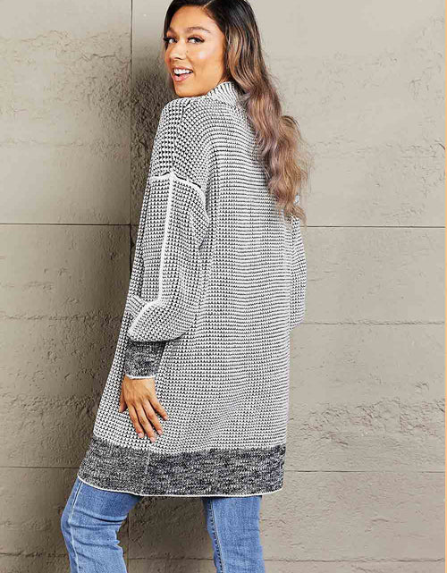 Load image into Gallery viewer, Woven Right Heathered Open Front Longline Cardigan
