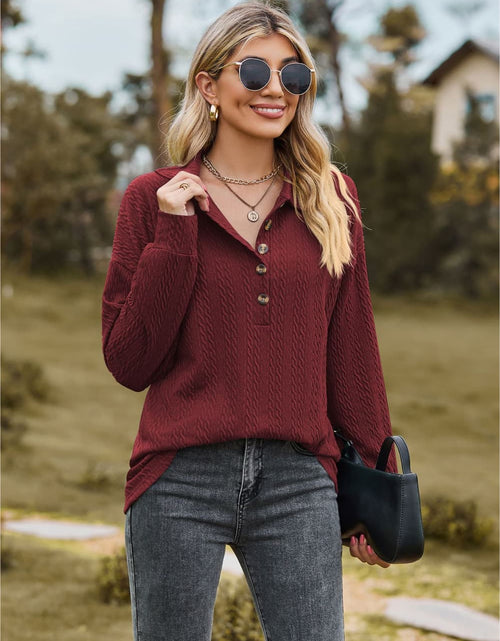 Load image into Gallery viewer, Collared Neck Long Sleeve Blouse

