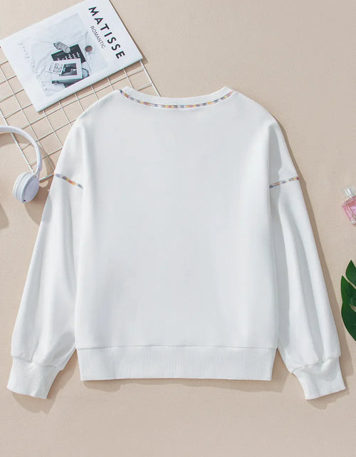 Load image into Gallery viewer, Sequin Football Round Neck Long Sleeve Sweatshirt
