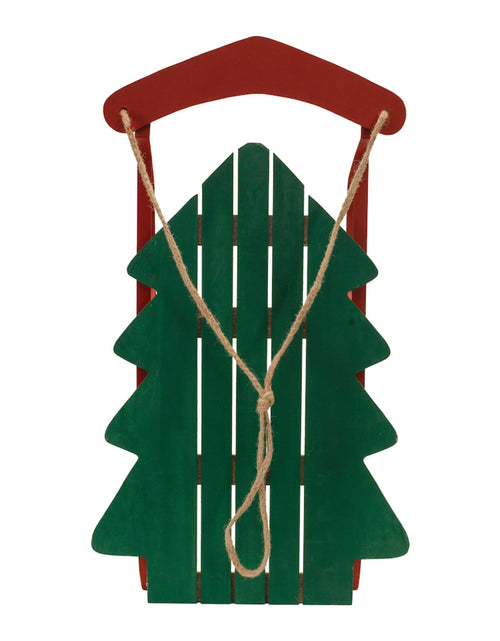 Load image into Gallery viewer, Wood Pine Tree Sled Decor 29.5"H
