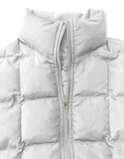 Load image into Gallery viewer, Pocketed Plaid Quilted Zip Up Winter Coat
