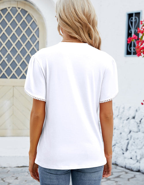 Load image into Gallery viewer, Round Neck Petal Sleeve T-Shirt
