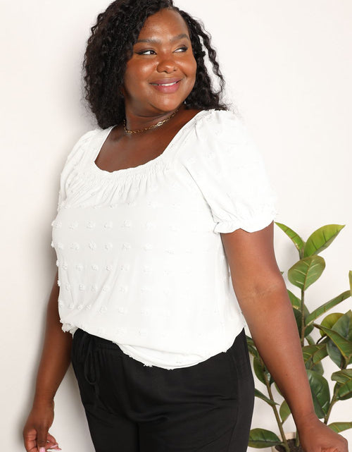 Load image into Gallery viewer, Mandy Swiss Dot Puff Sleeve Square Neck Blouse
