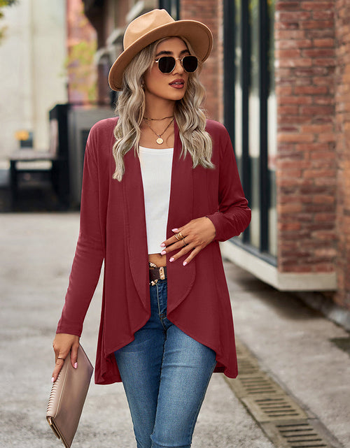 Load image into Gallery viewer, Open Front Long Sleeve Cardigan
