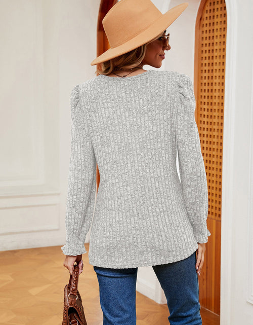 Load image into Gallery viewer, Square Neck Flounce Sleeve T-Shirt
