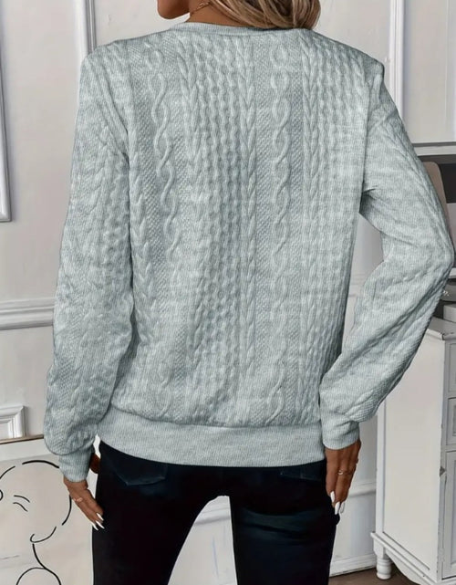 Load image into Gallery viewer, Texture Half Zip Long Sleeve Sweatshirt
