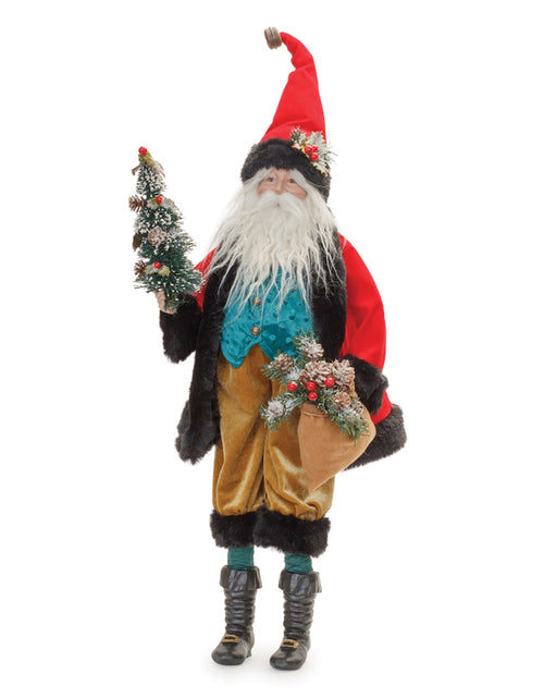 Load image into Gallery viewer, Vintage Santa with Frosted Pine Accents 26.5"H
