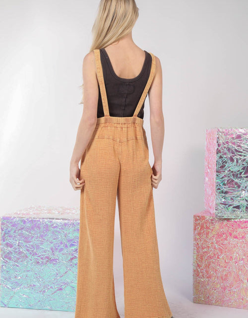 Load image into Gallery viewer, VERY J Texture Washed Wide Leg Overalls
