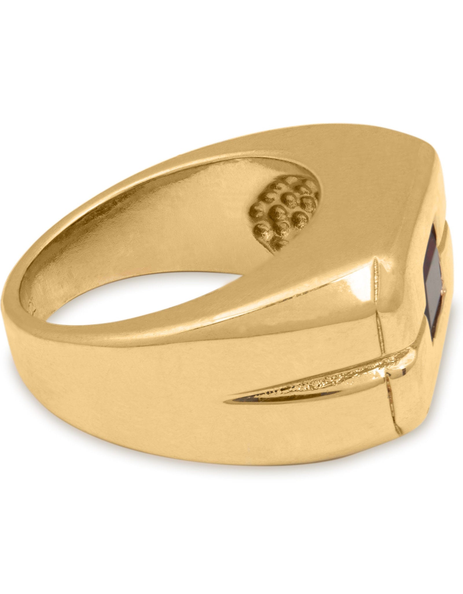 Men's Ruby or Sapphire Austrian Crystal Ring  18kt Gold Electroplated Ring by PVD Vintage Jewelry