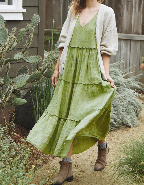 Load image into Gallery viewer, Perfee Tiered Frill V-Neck Sleeveless Dress
