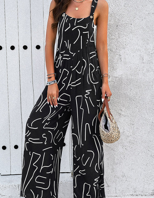 Load image into Gallery viewer, Devine Printed Wide Strap Jumpsuit with Pockets
