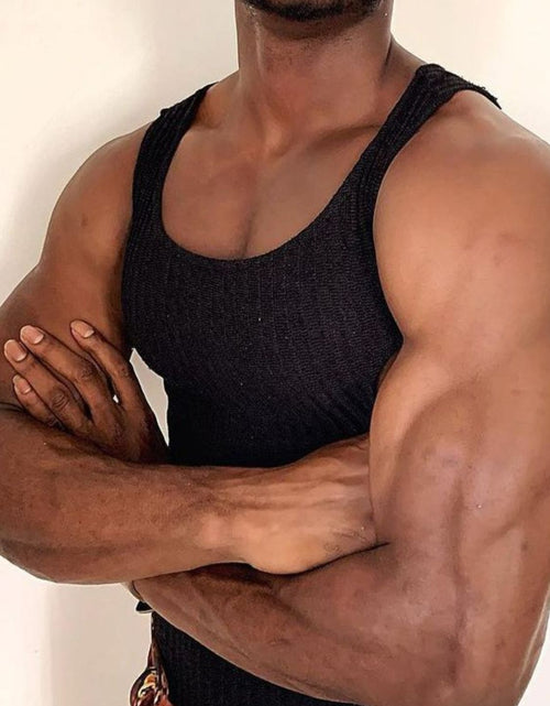 Load image into Gallery viewer, Men's Side Cutout Round Neck Tank

