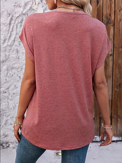 Load image into Gallery viewer, Heathered V-Neck Short Sleeve T-Shirt
