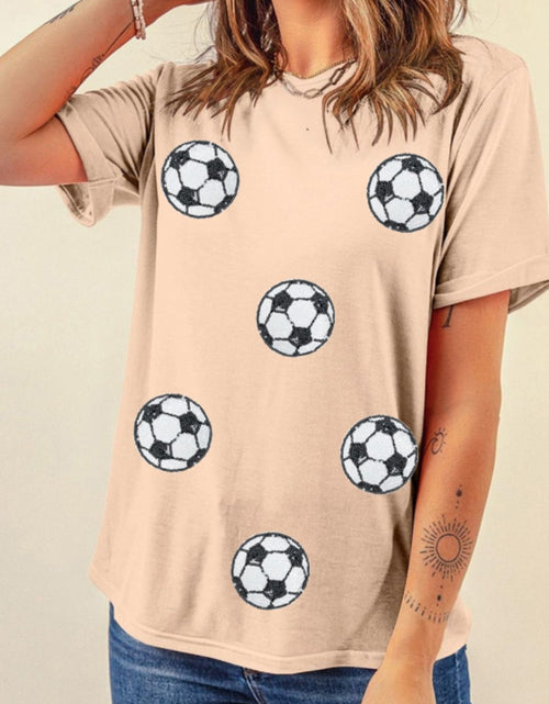 Load image into Gallery viewer, Football Round Neck Short Sleeve T Shirt
