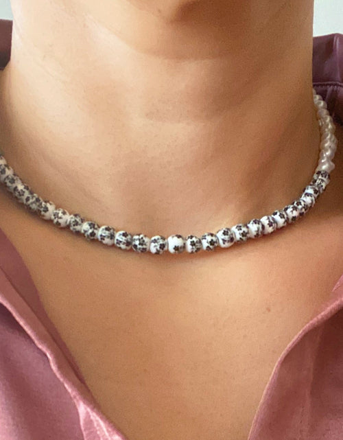 Load image into Gallery viewer, So Fresh Pearl And Porcelain Choker Necklace by Ellisonyoung.com
