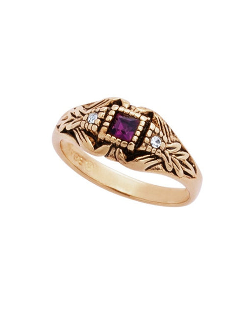 Load image into Gallery viewer, Vintage 1980's Ring Austrian Crystal 18k Antique YellwoWhite Gold Electroplated Made in the USA by PVD Vintage Jewelry

