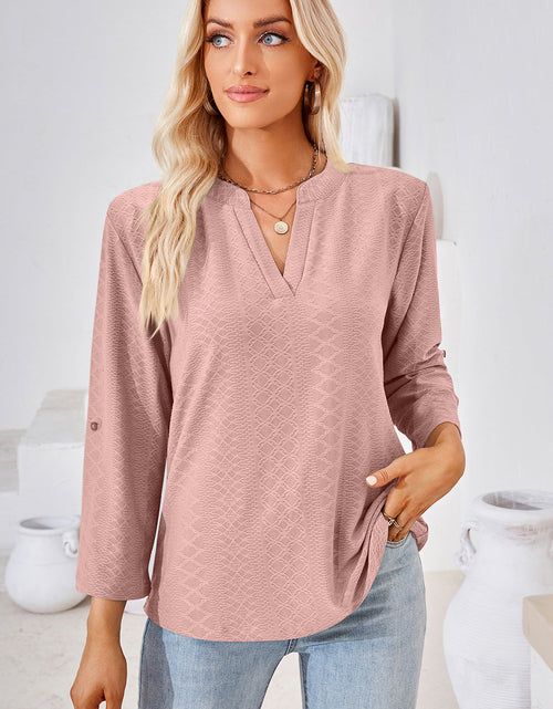 Load image into Gallery viewer, Notched Roll-Tab Sleeve T-Shirt
