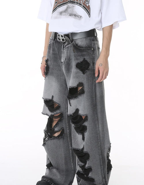 Load image into Gallery viewer, Distressed Wide Leg Jeans with Pockets
