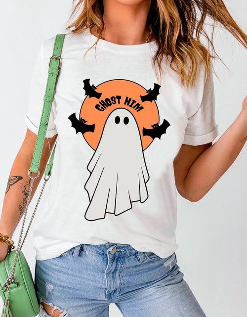 Load image into Gallery viewer, Full Size Ghost Round Neck Short Sleeve T-Shirt
