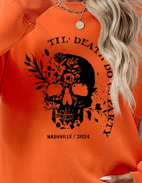 Load image into Gallery viewer, Graphic Round Neck Dropped Shoulder Sweatshirt
