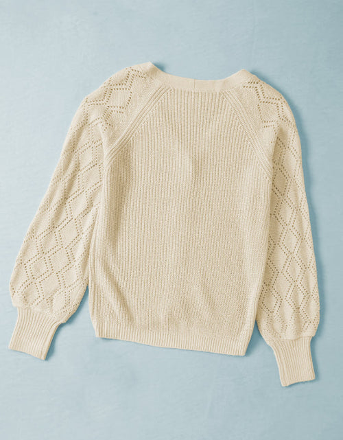 Load image into Gallery viewer, Openwork V-Neck Button Up Cardigan
